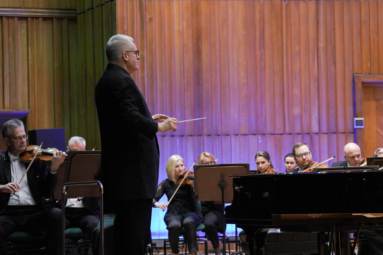 zdjęcie dyrygenta na estradzie